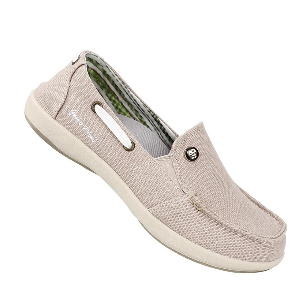 Gecko Man Women’s Canvas Loafer Comfort Shoes in Beige size 7.5 - Picture 3 of 14